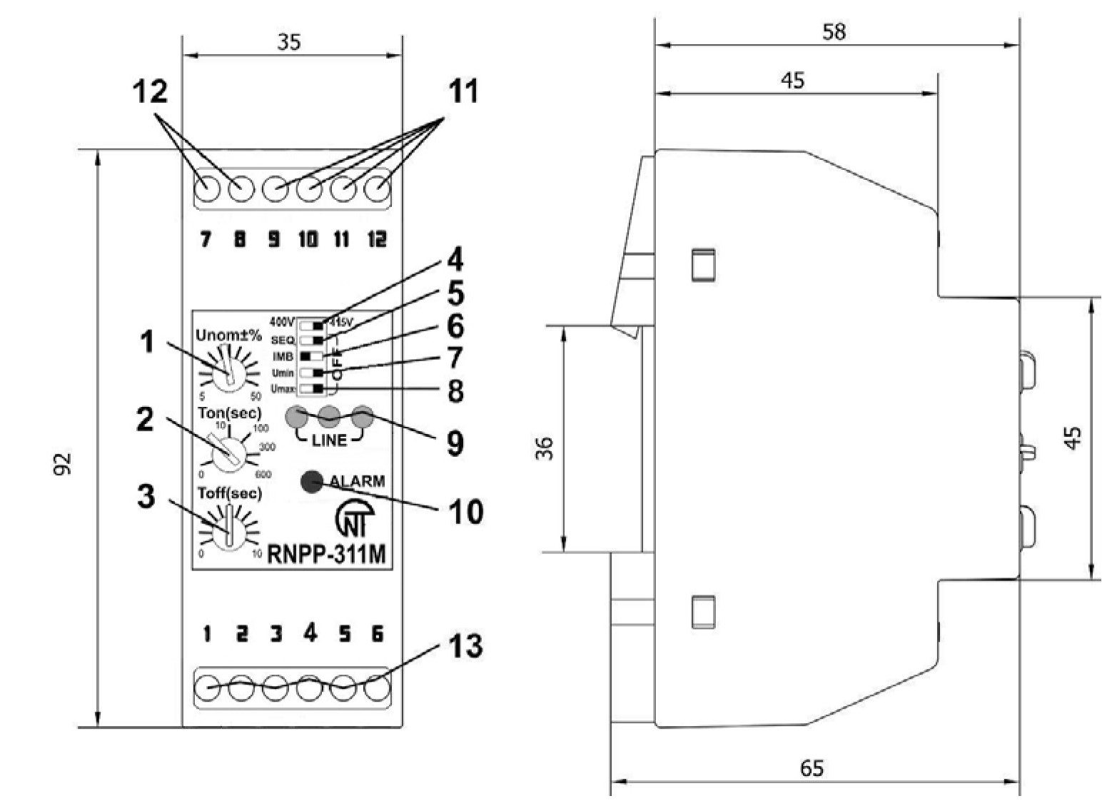 NOVATEK-RNPP-311M-nahled-a-rozmery